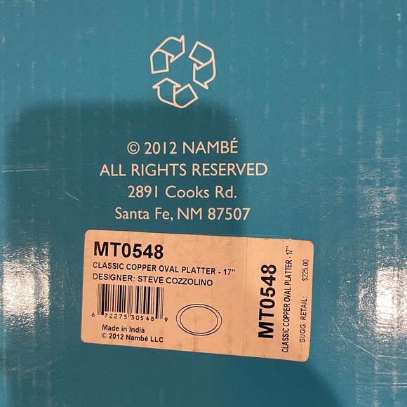 Nambe - Classic Copper collection 
17” oval platter - Picture 3 of 7